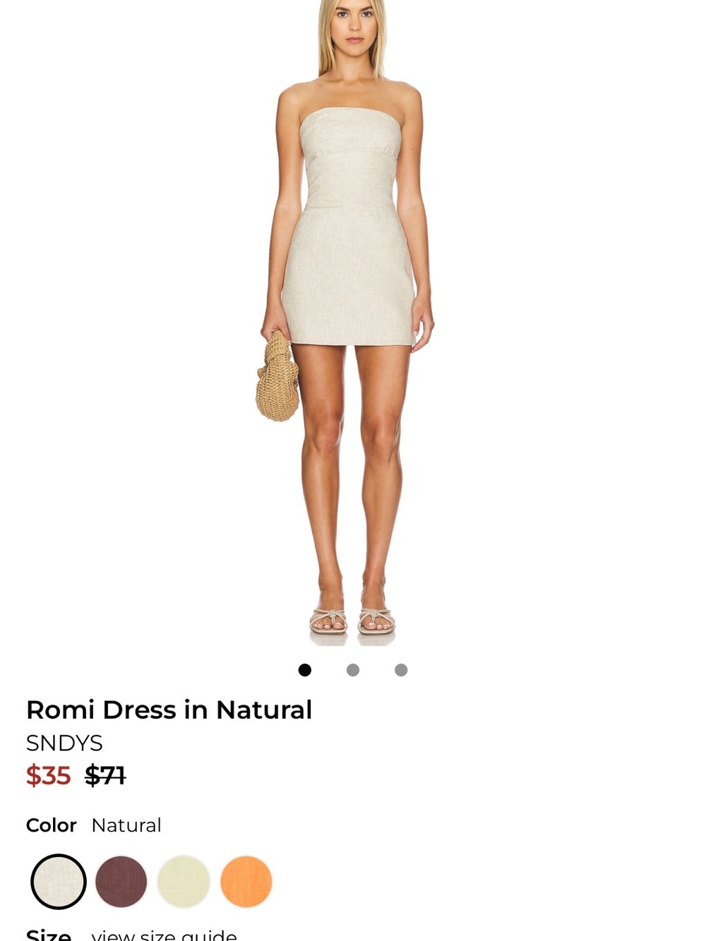 Strapless Romi Mini Dress in Natural